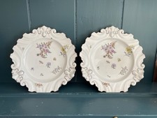 Antique Pair Of Chelsea Style Plates, With Scallop Shell Rims