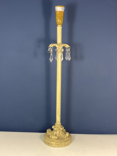 Large cream metal pillar table - cream,