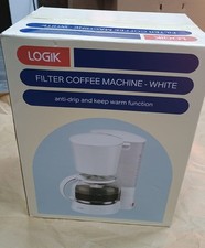 LOGIK L10DCW21 White Filter Coffee Machine 10 Cup Capacity Washable Filter