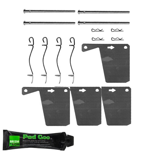 Front pad fitting kit - kit, pins