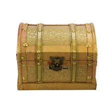 Retro Wooden Pirate Treasure Chest Box Gem Jewelry Trinket Keepsake Storage Case