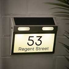 House Number Plaque Personalised House Signs LED Solar Light Door Numbers