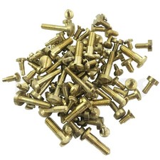 100 Clock screws mixed size BRASS for movements cases bells spares/repairs