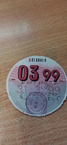 Old car tax disc mar - old,