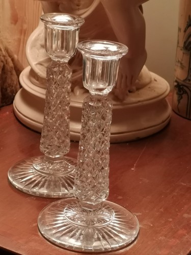 Antique cut glass candlestick