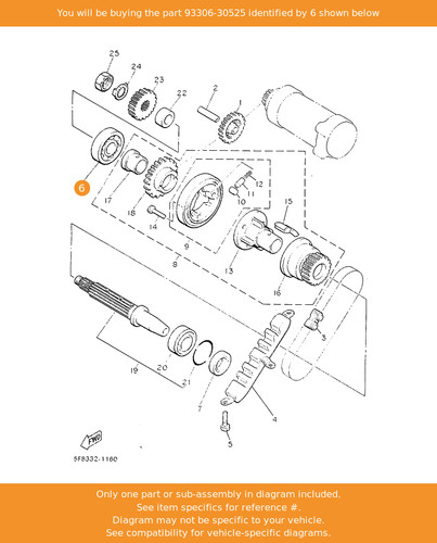 Yamaha bearing 93306 30525 - yamaha, 93306-30525