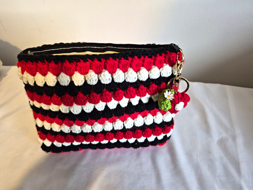Handmade crochet striped - crochet, zip