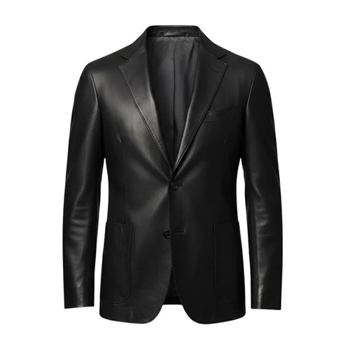 Men black genuine leather - black,