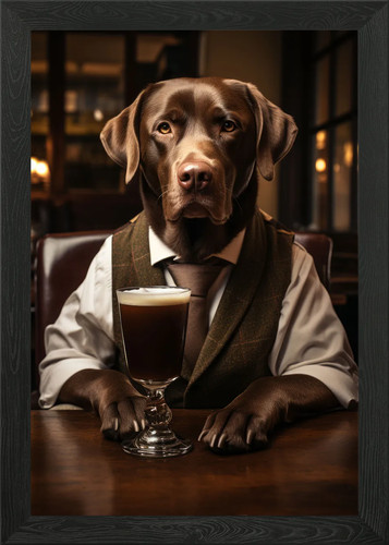 Brown labrador the bar - labrador,