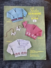 SIRDAR SUNSHINE SERIES 3 GIRLS CARDIGANS 3 PLY KNITTING PATTERN