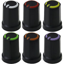Hex Grip Mixer Control Knob With Colour Ring - 6mm Splined Hole - Push Fit