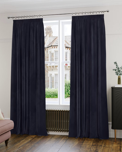 Velvet curtains navy - velvet,
