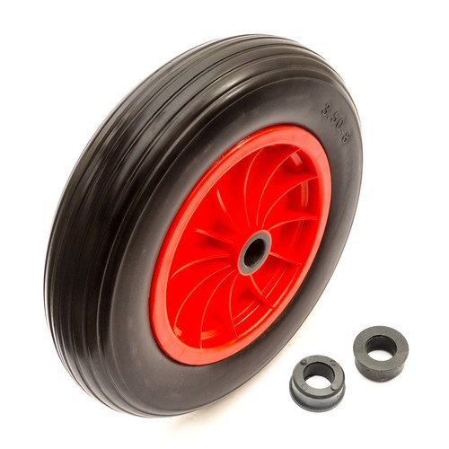 Wheel pu solid - 3.50-8, flat