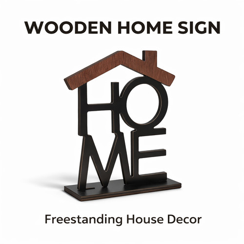 Home sign wooden freestanding - wooden,