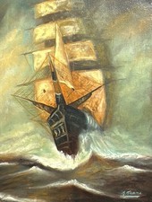 Clipper Ship In Stormy Sea