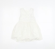 Matalan Girls White Lace A-Line Party Dress 2-3 Years