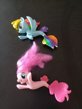 2 x My Little Pony Movie Sea Seapony Rainbow Dash & Pinkie Pie MLP Toys