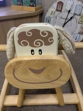 Wooden children’s sheep rocking horse