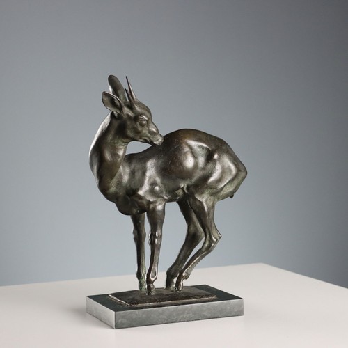 Modern sculpture bronze deer - modern,