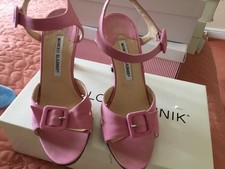 Manolo Blahnik Candy Pink Buckle strappy sandals 