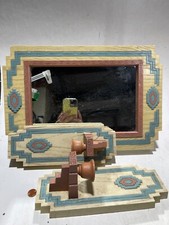 3 Vtg Burwood Wall Decor Aztec