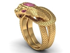 Men's Cobra Snake Ring Gold