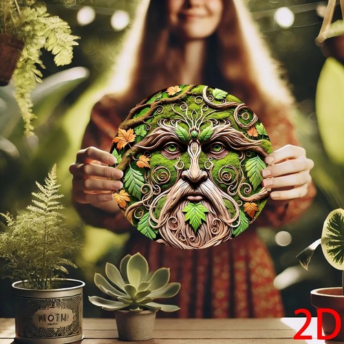 Leafy mossy green forest man - forest,