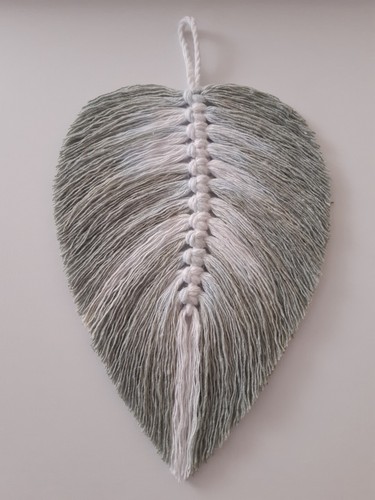Macrame feather leaf hand dyed - leaf,