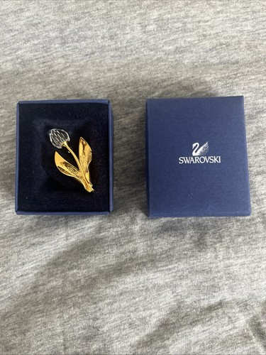 Swarovski crystal tulip pin - crystal,