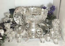 Silver Plated Punch Bowl Set