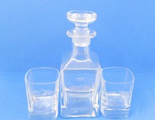 Small whisky decanter and shot glasses by Blair Athol Distillers - etched glass