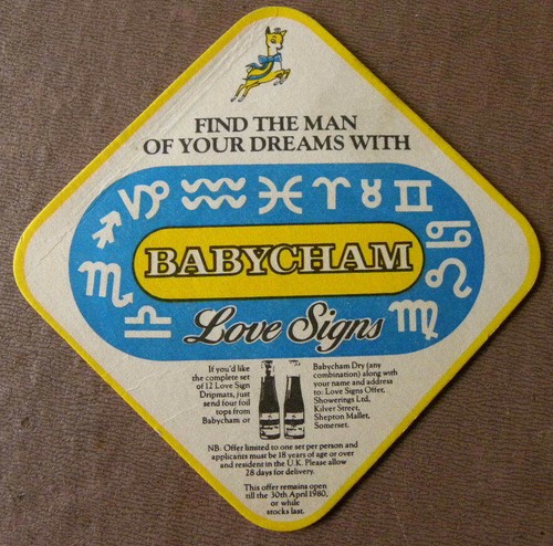 Babycham beer mat - babycham,