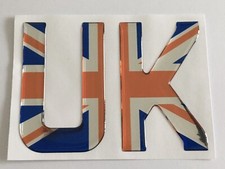 UK LETTERS GREAT BRITAIN UK DOMED RESIN CAR BADGES BOOT CARAVAN NUM PLATE CHROME