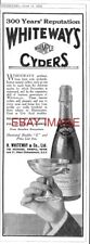 1922 Advert Whiteway's 'Whimple Cyders' Cider Original Antique Print Ad 743/18
