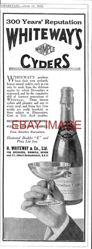 1922 advert whiteway - 1922, whiteway's