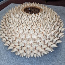 Homebase Bamboo Hedgehog Lamp Light Shade 44cm Diameter Natural Beige Large