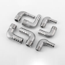 Thread 90° Elbow Hose Barb Stainless Steel Fitting Size 1/4"- 1"1/4 * 8mm - 40mm