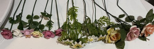 Vtg porcelain long stem roses - long,