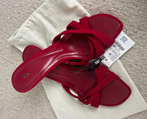 Zara women red strappy - zara,