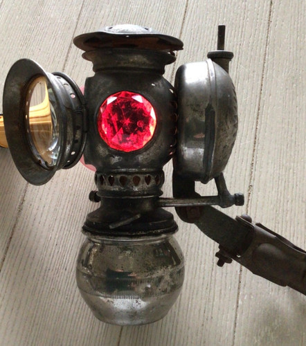 Old badger brass bicycle - old, lamp