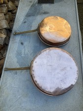Pair Of Vintage French Copper Frying Pans