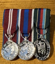 QUEENS DIAMOND + QUEENS PLATINUM JUBILEE + VRSM  MINI COURT MOUNTED MEDAL SET