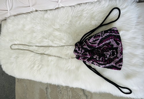 Womens pink and black sequin - and,