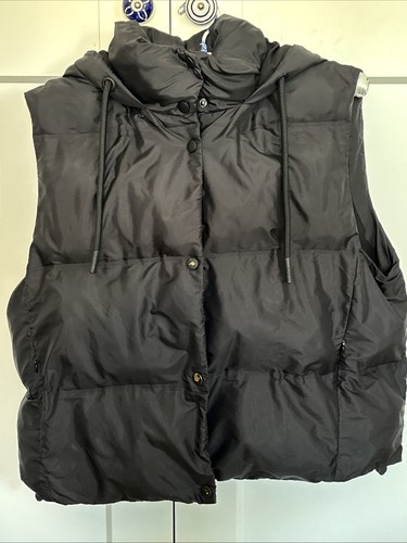 Zara black puffer sleeveless - black,