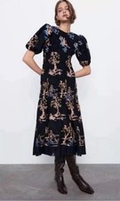 Zara Black Maxi Midi Boho Puff