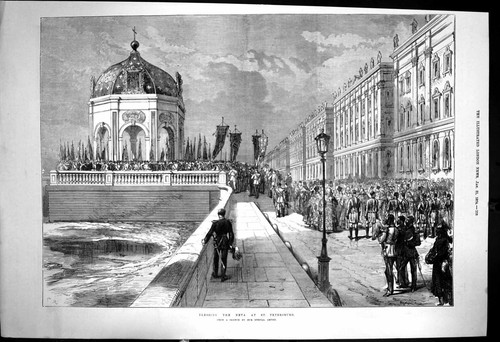 Original old antique print - old,