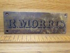 Antique / Vintage Brass name