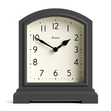 Jones® Tavern mantel clock grey classic Arabic quartz modern design shelf