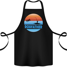 The Rodfather Funny Fishing Rod Father Cotton Apron 100% Organic