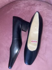 Vintage 1990s Slim Black Leather Court Shoes Brand New Unworn Fit Sz5 Best